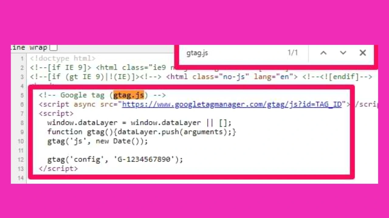 where to paste the gtag tracking code_